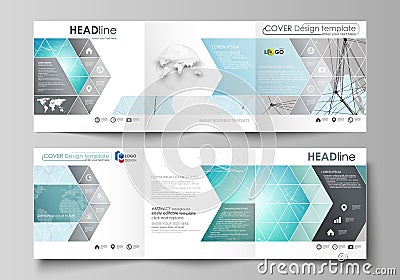 The minimalistic vector illustration of the editable layout. Two modern creative covers design templates for square Vector Illustration