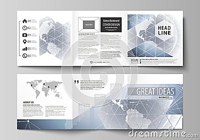 The minimalistic vector illustration of the editable layout. Two modern creative covers design templates for square Vector Illustration