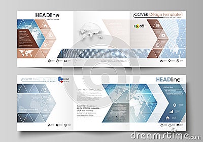 The minimalistic vector illustration of the editable layout. Two modern creative covers design templates for square Vector Illustration