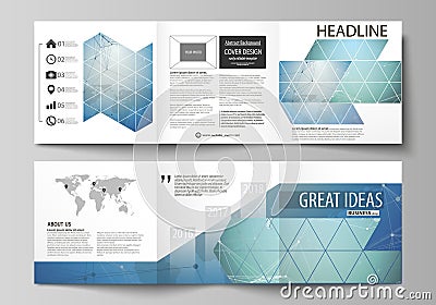 The minimalistic vector illustration of the editable layout. Two modern creative covers design templates for square Vector Illustration