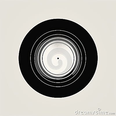 Minimalistic Vinyl Album With Black And White Circles Stock Photo