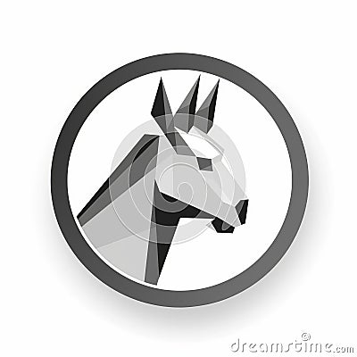 Minimalistic White Background Donkey Icon Pattern Design Element Stock Photo