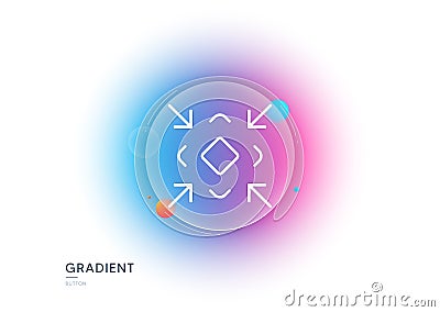 Minimize arrow line icon. Small screen sign. Gradient blur button. Vector Vector Illustration