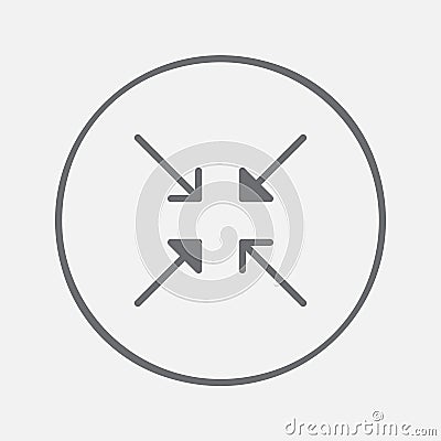 Minimize icon vector, solid illustration, pictogram isolated on gray Vector Illustration