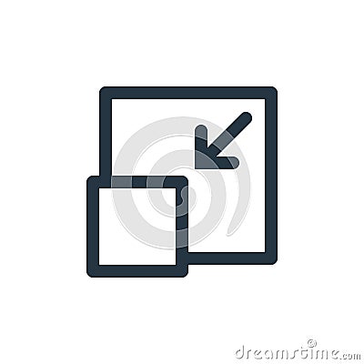 minimize vector icon isolated on white background. Outline, thin line minimize icon for website design and mobile, app development Vector Illustration