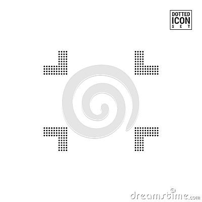 Minimize a Window Dot Pattern Icon. Shrink Dotted Icon Isolated on White Background. Vector Icon or Design Template Vector Illustration