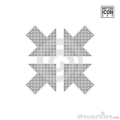 Minimize a Window Dot Pattern Icon. Shrink Dotted Icon Isolated on White Background. Vector Icon or Design Template Vector Illustration