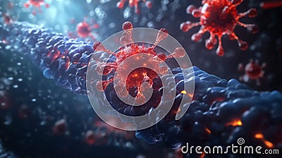 Minimizing inflammation with nano-robots in a dynamic cellular environment Stock Photo