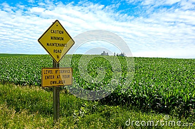 Minimum Maintenance Road Stock Photo