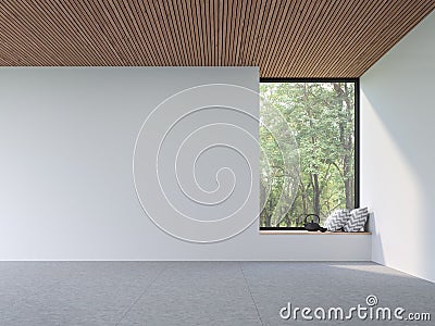 Mininal contemporary style empty room 3d render Stock Photo