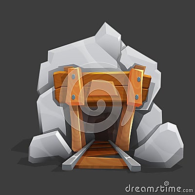 Mining concept background. Vector illustration of cartoon mine. Vector Illustration