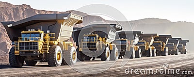 Mining Dump Trucks Transport Platinum Ore For Processing Stock Photo