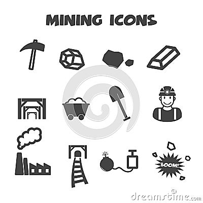 Mining icons Vector Illustration