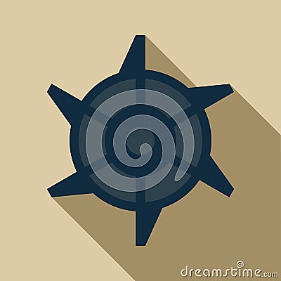 Mining Industry cogwheel icon, flat style Vector Illustration