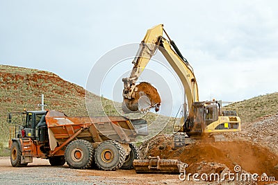 Mining Machinery Earthworks Stock Photo