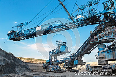 Mining machinery in the mine Stock Photo