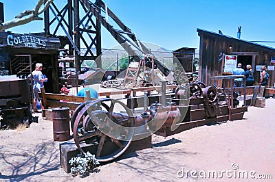 Mining Machinery In The Old West At Goldfield Editorial Stock Photo