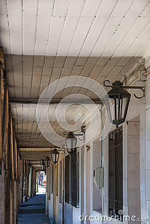 Mining pavilions of the city of Lota. Chili. Stock Photo