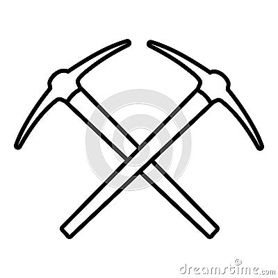 Mining pickaxe icon , outline style Vector Illustration