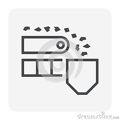 Mining processing industry vector icon design. 64x64 pixel perfect and editable stroke. Vector Illustration