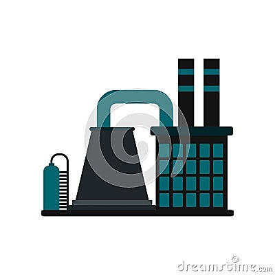 Mining processing plant flat icon Vector Illustration