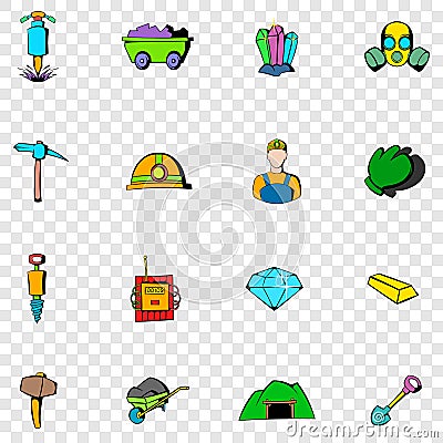 Mining set icons Vector Illustration