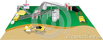 Mining site operation Stock Photo