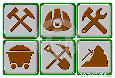 Mining Symbols Stock Photo