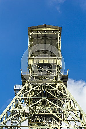 Mining tower as a memorial Stock Photo