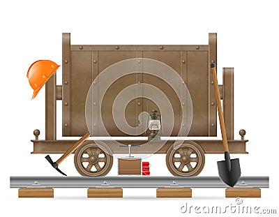 Mining trolley cart vector illustration Vector Illustration