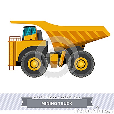 Mining truck for earthwork operations Vector Illustration