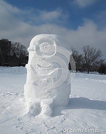 Minion made of Snow Editorial Stock Photo