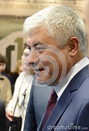 Minister of the Interior of the Russian Federation Vladimir Kolokoltsev at the international exhibition `Interpolitex` Editorial Stock Photo