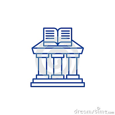 Ministry of education line icon concept. Ministry of education flat vector symbol, sign, outline illustration. Vector Illustration