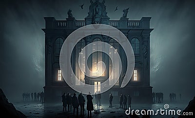 The Ministry Of Lost Souls. surreal mystical fantasy artwork. Generative AI Stock Photo