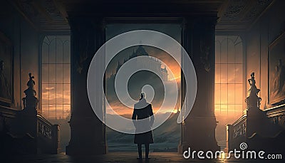 The Ministry Of Lost Souls. surreal mystical fantasy artwork. Generative AI Stock Photo