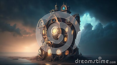 The Ministry Of Lost Souls. surreal mystical fantasy artwork. Generative AI Stock Photo