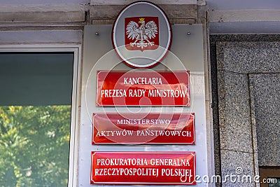 Ministry of State Assets in Warsaw, Poland Editorial Stock Photo