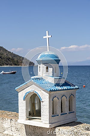 miniture Greek chapel Stock Photo