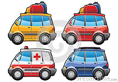 Minivan, ambulance car Vector Illustration