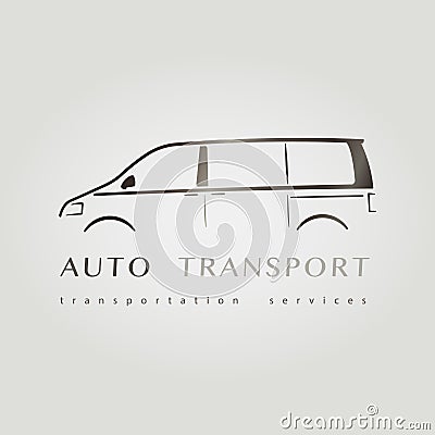 Minivan flat logo. Vector Illustration