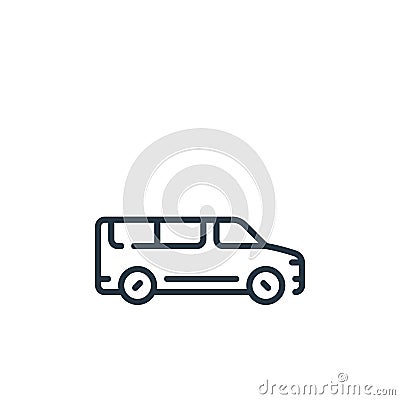 minivan icon vector from vehicles transportation concept. Thin line illustration of minivan editable stroke. minivan linear sign Vector Illustration