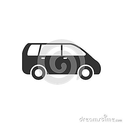 Minivan or passenger van glyph icon Vector Illustration