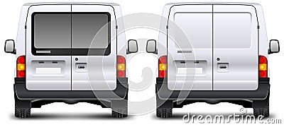 Minivan rear view Vector Illustration