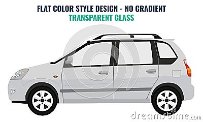 Minivan vector template on white background. Vector Illustration