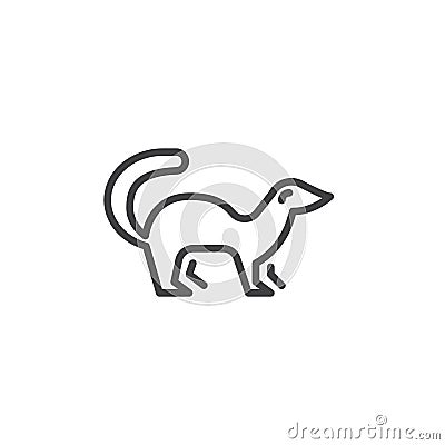 Mink side view line icon Vector Illustration