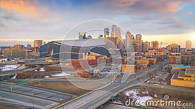 Minneapolis city downtown skyline USA Editorial Stock Photo