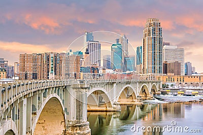 Minneapolis downtown skyline in Minnesota, USA Stock Photo