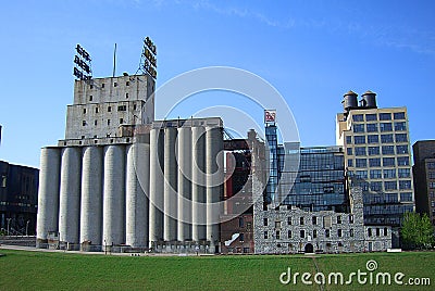 Minneapolis - Gold Medal Flour Mill and Signs Editorial Stock Photo