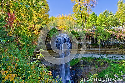 Minnehaha falls, autumn Stock Photo